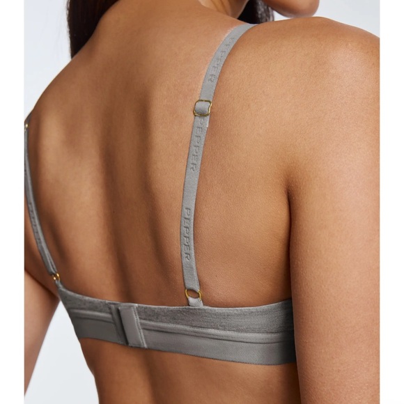 Pepper Supima Cotton Lift Up Bra in Heather Grey Size 34A Underwire Padded - Picture 14 of 15